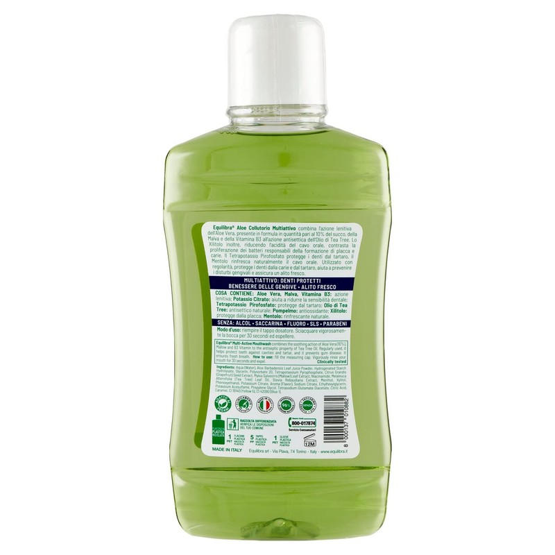 EQUILIBRA Mundwasser 500 ml Dreifach-Schutz Aloe.