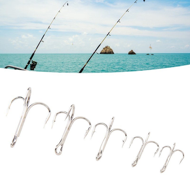 120PCS Treble Fishhooks Set High Carbon Steel High Strength Treble