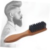 TOVINANNA Hair Dusting Brush for Men Wooden Handle Self-cleaning for