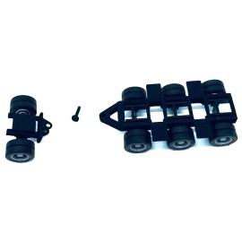 DCD Lowboy Tri-Axle Booster with Integrated Rear Axle (2 Sets) 1/87 (HO) Plastic Model by Promotex