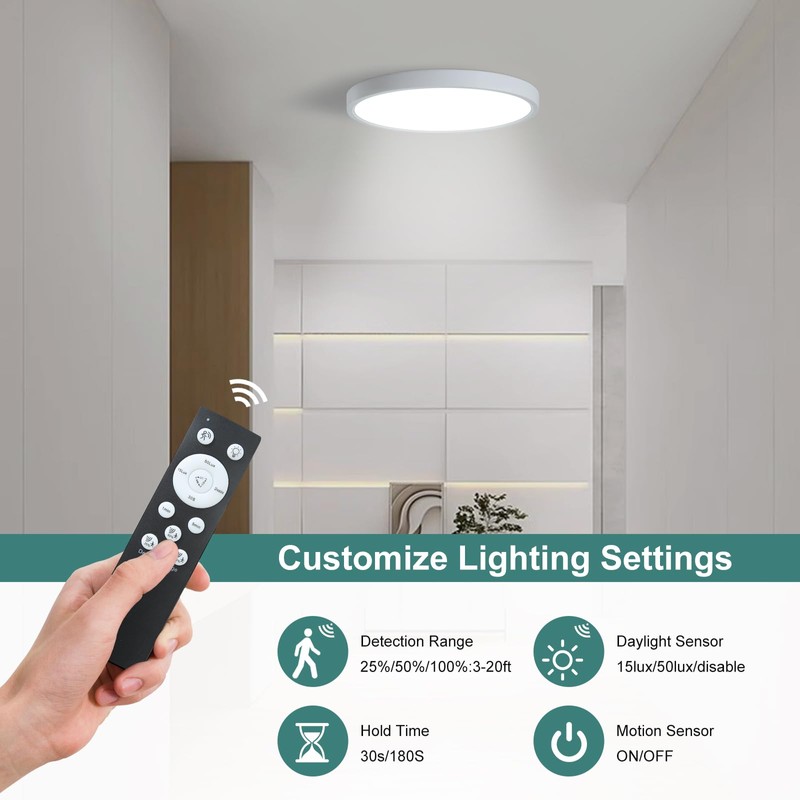 ZSYUBO 9 Inch Motion Sensor Light Indoor, Flush Mount Light