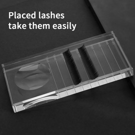 Eyelash palette, durable transparent glass palette crystal for artificial eyelashes extension, make-up cosmetic crystal eye lash stand palette glass holder separator pallet