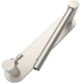 WZRUA Adhesive Toilet Paper Holder Brushed Nickel Bathroom Double Post Pivoting Toilet Tissue Holder Roll Holder Stick On No Drilling Stainless Steel and Zinc Alloy