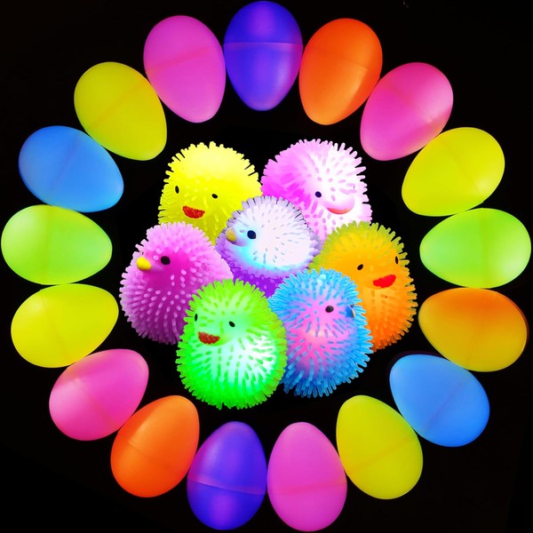 Prefilled Easter Eggs 12pcs Light-up Duckling - Easter Basket Stuffers