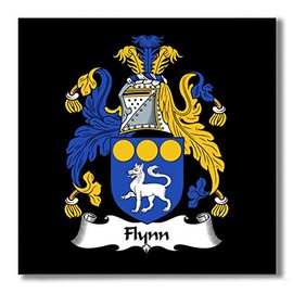 Carpe Diem Designs Flynn Family Crest/Coat of Arms Ceramic Tile for Coaster, Hot Plate, Trivet or Decorative Accent