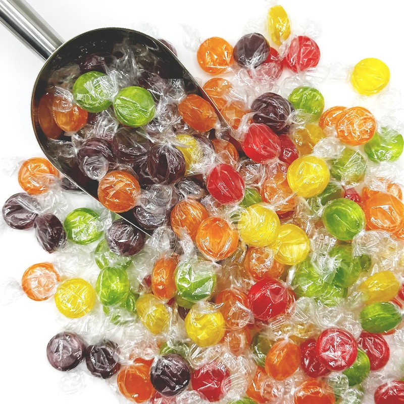 Assorted Fruit Buttons Hard Candy - 1 Pound Bulk Bag