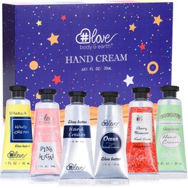 BODY  EARTH  LOVE Set De Regalo De Crema De Manos - Loción Hidratante Para Manos Set Con Glicerina Natural Y Vitamina E, Paquete De 6 Set De Crema De 