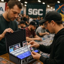 Trading Card Case Storage Box: Lockable Card Storage Box for Graded Sport & Baseball Card with 12 Dividers - Ideal for Grade Cards Collectors - Sports Card Organizer for PSA | CSG | BGS & Toploaders