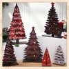 Bucherry 6 Pcs Wooden Christmas Trees Tabletop Decor Rustic Wood