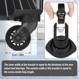 Volein 4 Pcs 50x21cm Suitcase Wheels Replacement, Plastic Suitcase Caster Wheels with Bearings Luggage Repair Wheel Kit for Replacing Damaged Suitcase Wheels(VF-30)