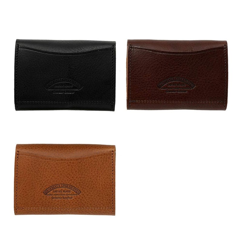 Ikenohata Silver Leather Shop OT-WS001 Minerva Box, Snack-Style Compact Wallet,