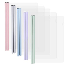 Rail File Clear Slide Bar File Folders Slide Office Rail File Rail File A4 Size Fits School A4 Paper Resume Presentation, 10 Books 5 Colors Included (Set of 10)