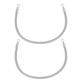 sourcing map 2Pcs Leather Handbag Handles, 50cm/19.7" PU Leather Shoulder Bag Straps Leather Purse Straps for Women's Handbag Tote Bag Handles Replacement (Gray, Silver)