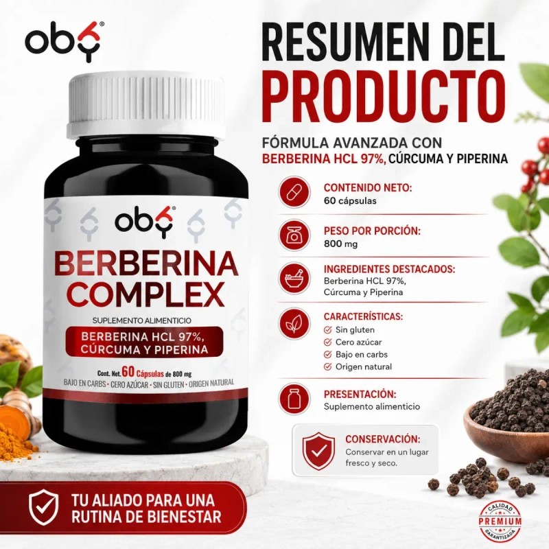 Complejo Berberina Cúrcuma Piperina Caps