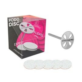 STALEKS PRO Pododisc Base with 5 Assorted Refills, Stainless Steel, Pedicure Disc, M - 20 mm