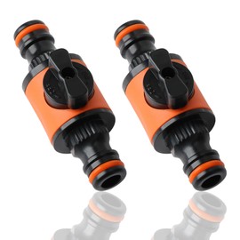 Times Mark 2 Pack Hozelock Connectors & Garden Shut-Off Valve | Universal ABS Fittings for Quick-Release Tap | Compatible with Hozelock Male-to-Male & Irrigation Systems