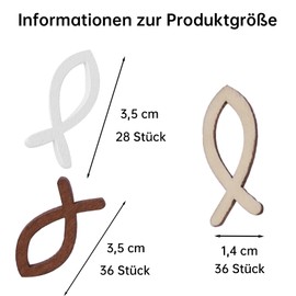 GoldRock Pack of 100 Wooden Fish Christening Decoration, 3 Colours, Fish Decoration, Wooden Communion Decoration, Table Decoration, Christening Confirmation Decoration, Boy Girl, 3.5 cm Wooden Decoration, Fish Decoration Table Decoration