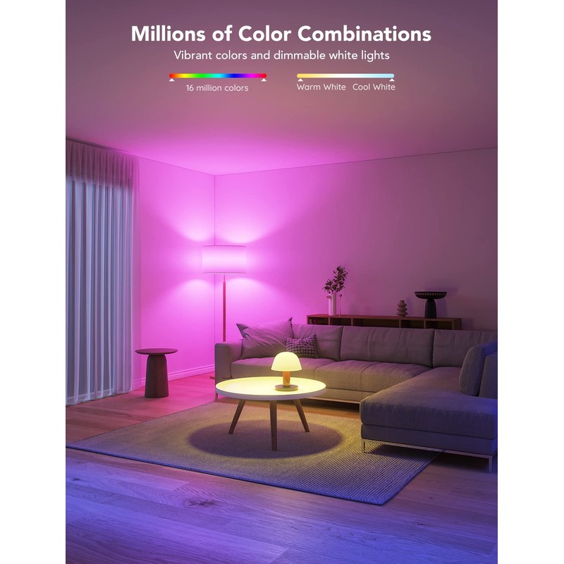 Govee LED Smart Light Bulbs, 1000LM Color Changing Light Bulb,