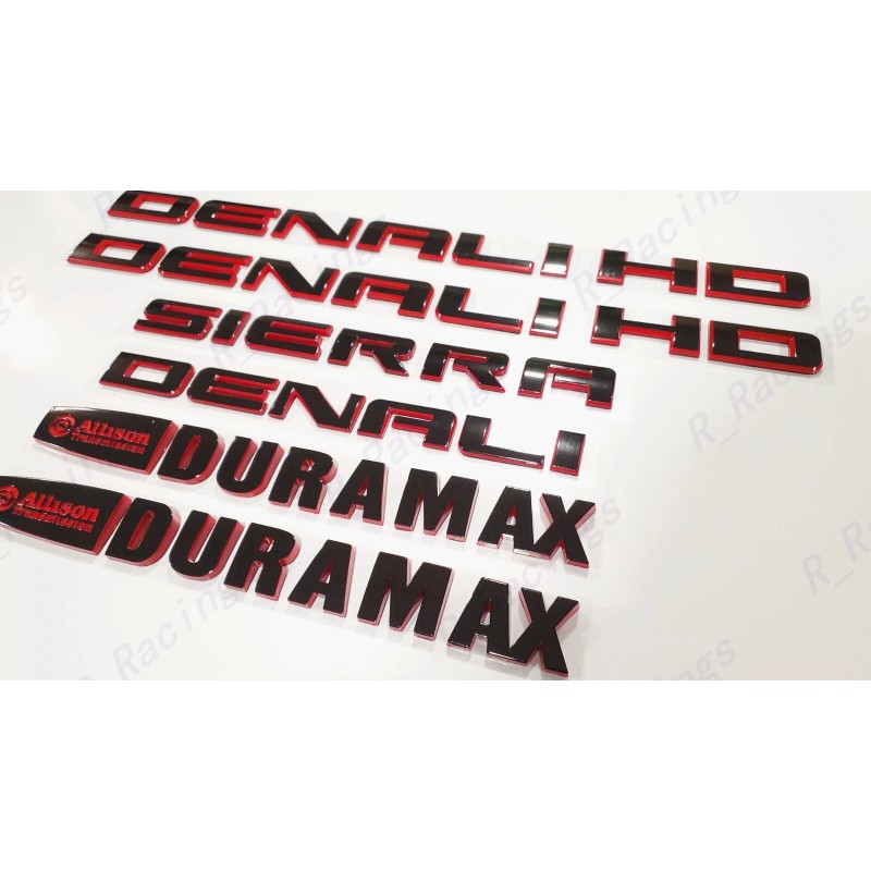Auto 6PCS 11-19 Gloss Black Red GMC Sierra Denali Duramax