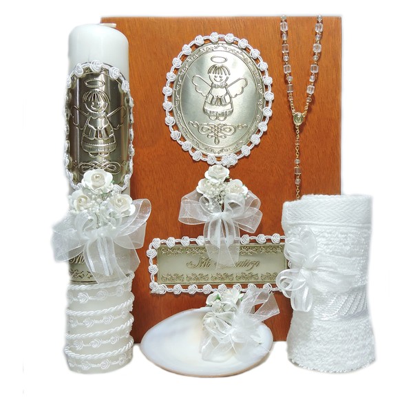 Kit de Bautizo con Repujado para Niño y Niña en