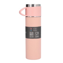 500ml Vacuum Insulated Cup Stainless Steel Thermal Bottle Portable Vacuum Mug Flask for OutdoorPink