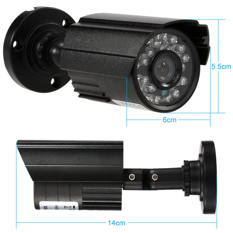 1200TVL CCTV Camera 24 IR Lamps Night Vision 1/3’’ CMOS