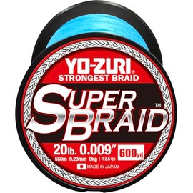 Yo-Zuri Superbraid 600 yd Floating Braid, Blue, 20 lb