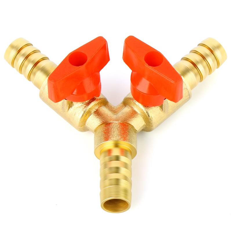 TAILONZ 1 Piece 3-Way Ball Valve, Brass Y-Shaped Ball Valve,