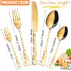 Vilihkc Gold Silverware Flatware Set for 4 Stainless Steel Cutlery