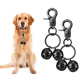 Cat & Dog Collar Bell, Pack of 2, Extra Loud Dog Bell for Pet Tracking & Saving Wildlife, Birds, Durable Iron Split Ring & Lobster Bell Clip (Nickel Gray)