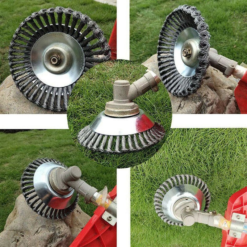 6/8" Weed Brush Steel Wire Trimmer Wheel Garden Lawnmower Grass