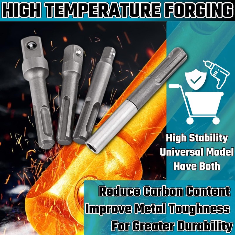 HuGuWdy SDS Plus Socket Adapter Set 4Pcs,1/4"" Hex Socket Adaptor