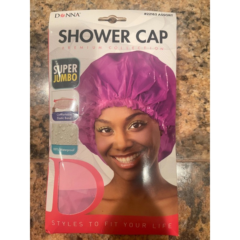 Donna Super Jumbo Shower Cap 22163 PREMIUM Collection. PINK, NAVY,