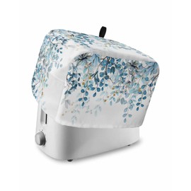 Toaster Cover 2 Slice Teal Blue Eucalyptus Leaves Toaster Oven Cover with Pockets Berry Branch Plant Nature Bakeware Protector Small Kitchen Appliance Dust Covers and Fingerprint Protection for Women