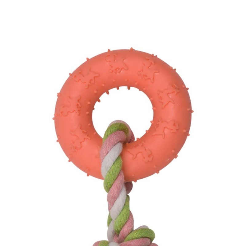 Fancy Pets Juguete para Perro de Caucho Aro con Cuerda