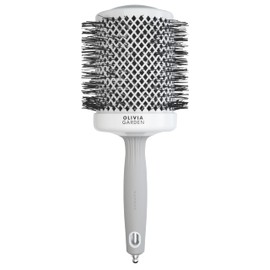 Olivia Garden - Expert Blowout Shine Hairbrush - White and Grey - 80