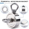 Double/Single Side Fishing Magnet, 400LBS ~ 1100LBS Heavy Duty Neodymium