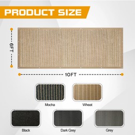 Vexoria 6'x 10' Pergola Shade Cover, Sand Outdoor Sun Shade Cloth with Grommets UV Block Privacy Screen for Patio, Garden, Backyard