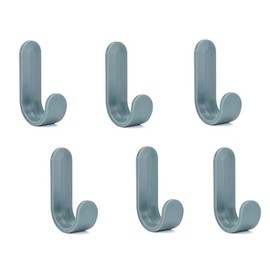 6 Pack Adhesive Hooks Utility Wall Hooks Key Hooks for Wall Decorative Key Holder Rack Self Adhesive Wall Hooks for Towels, Hats, Shower, Kitchen, Living Room, Office (Green)
