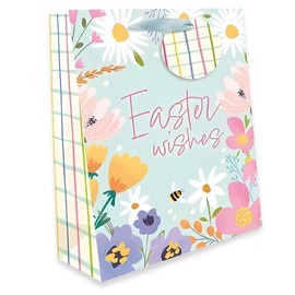 AKH® Easter Gift Bag | 23CM x 18CM x 10CM | Medium Easter Bunny Themed Gift Bag with Handles | Perfect for Treats, Egg Hunts & Party Favors (Design B)