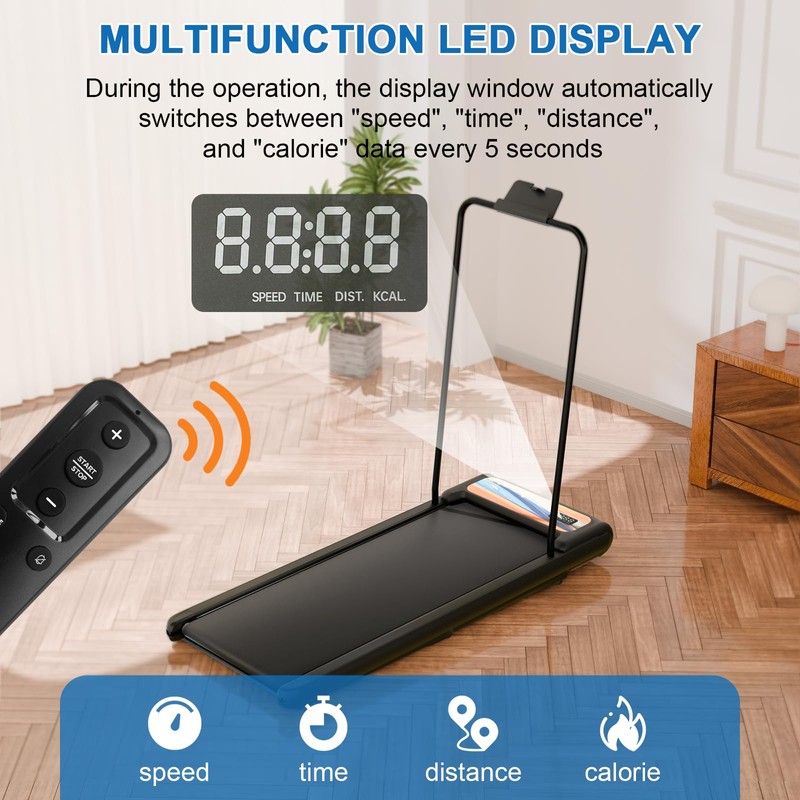 Treadmill with Handles, Folding Foldable Electric Treadmills for Home Small,