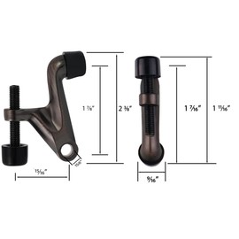 Hisucces Door Hinge Stopper, Heavy Duty Hinge Door stoppers with Rubber Bumper Tips, Adjustable Door Hinge Stopper (6, Oil Rubbed Bronze)