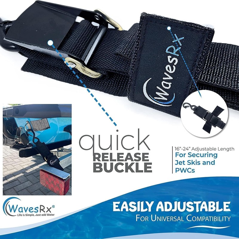 WavesRx Premium Boat & Jet Ski Trailer Transom Tie Down