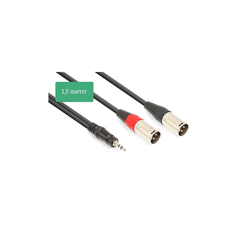 Vonyx Signal Cable 3.5 mm Stereo Jack - 2x XLR