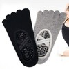 Foot-Hugging Two-Band Non-Slip Pilates Socks Yoga Socks Gray 2ea
