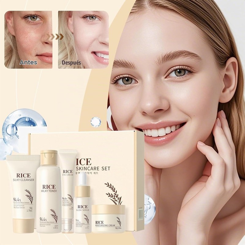 Kit facial de arroz 5 en 1 para mujer –