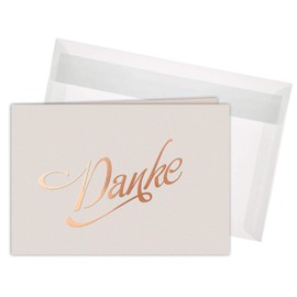 CherryCards FRUITPRINTS Set of 20 Thank You Cards & Envelopes - Folding Cards Hot Foil Rose Gold - B6 Greeting Card Format
