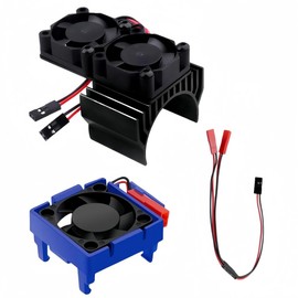 VXL-3s ESC Cooling and Motor Cooling Fan Dual Fan Set，Compatible with 1/10 Traxxas Slash 4×4 VXL Rustler 4X4 Stampede 4X4 Hoss 4×4 Velineon VXL-3s Heat Sink, Black