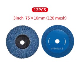 Pack of 12 Flap Discs, Sanding Discs, Sanding Mop Disc, 3 Inch 75 mm, 120 Grain Flap Disc, Flap Disc for Metal, Steel, Wood, Sanding Disc, Abrasive Mop Flap Disk, Blue