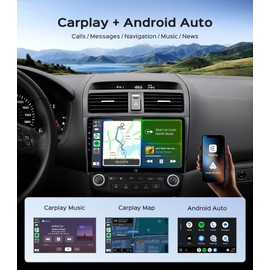 10.2'' Car Radio Stereo for Honda Accord 7th 2003 2004 2005 2006 2007 2+64G/5G WiFi/IPS HD Touch Screen/Wireless CarPlay/Android Auto/GPS FM/SWC Bluetooth/1080P Backup Camera